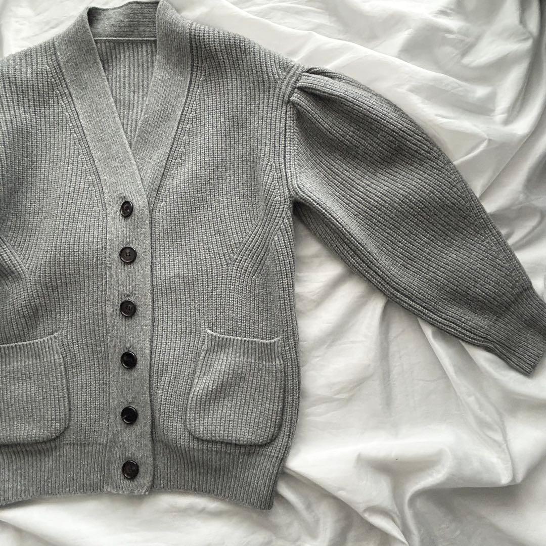 美品レア♡【Cygne】Raymondボリューム袖 ロングカーディガン グレー