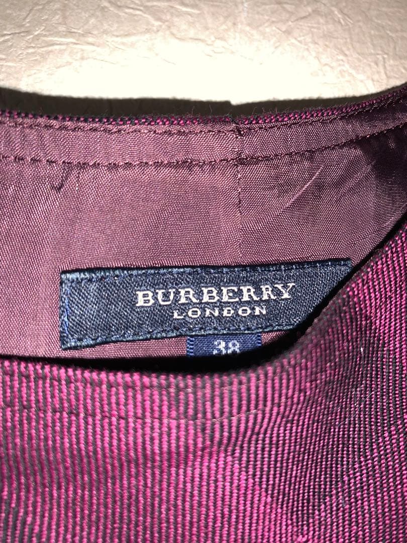 値下中! BURBERRY パープル チェック柄 ワンピース 38