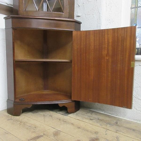 イギリス アンティーク 家具 コーナーキャビネット 飾り棚 英国 6315d