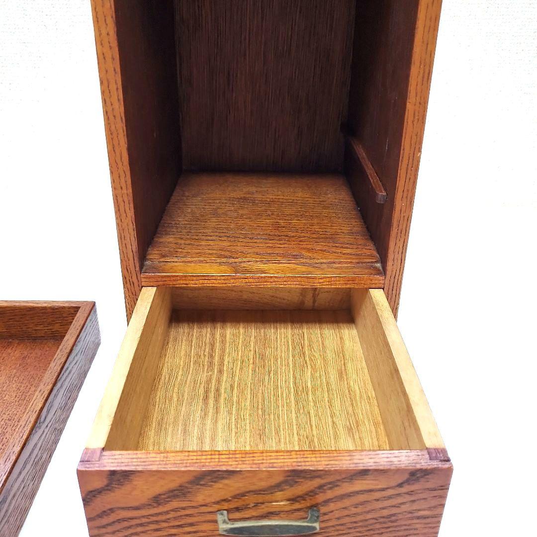 【高級木工】江戸指物 箱鏡台 キハダ材 桑材 網代編み模様 昭和レトロ