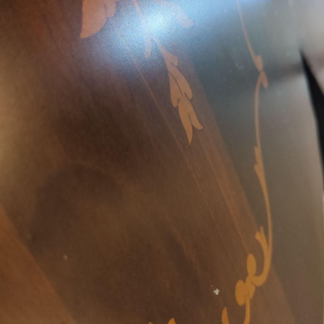 最終お値下げ4月6日15時迄出品 木製サイドテーブル フローラルインレイ