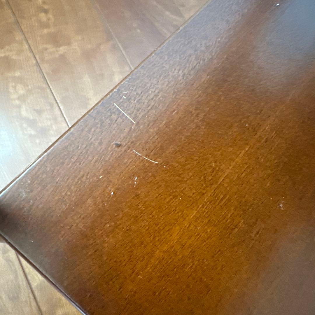 象嵌♦︎木製花柄装飾2段サイドテーブル♦︎電話FAX台♦︎コンソールテーブル