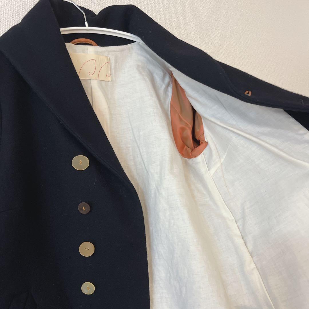 【美品】パラスパレス ダークネイビー ウール ミドル ジャケット M