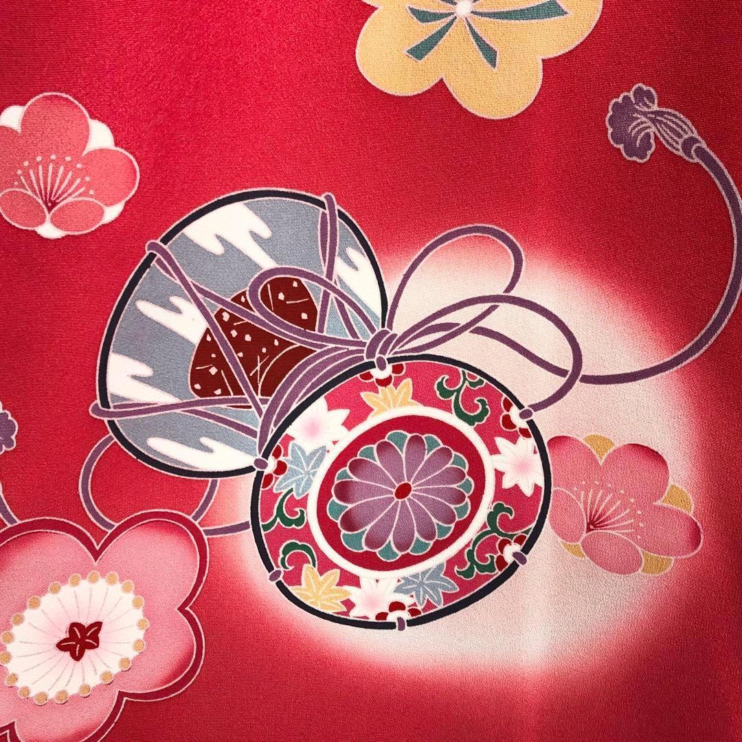 子供着物 襦袢付 女の子 一つ身 お宮参り 手毬柄 三歳 七五三 X-1007