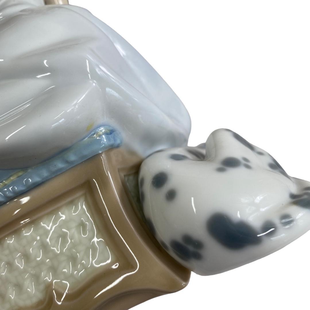 yj37 LLADRO リヤドロ No.5466 『大事な電話』 少女 犬 置物