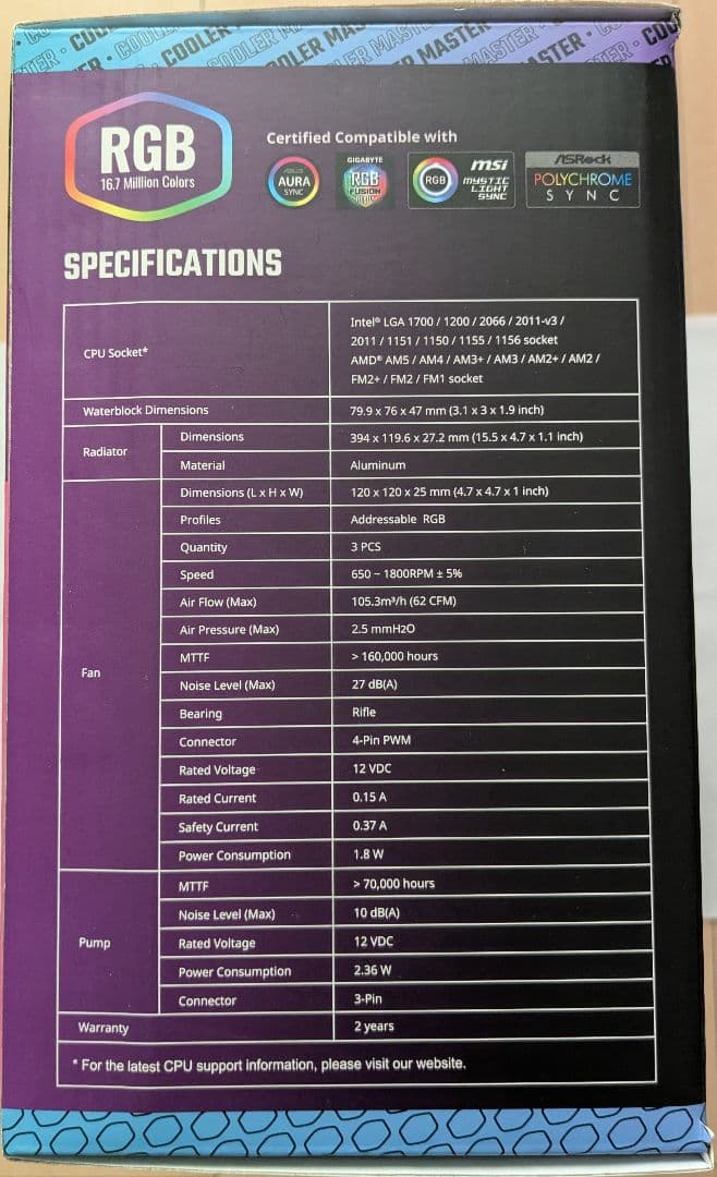 Cooler Master ML360L V2 ARGB 水冷クーラー