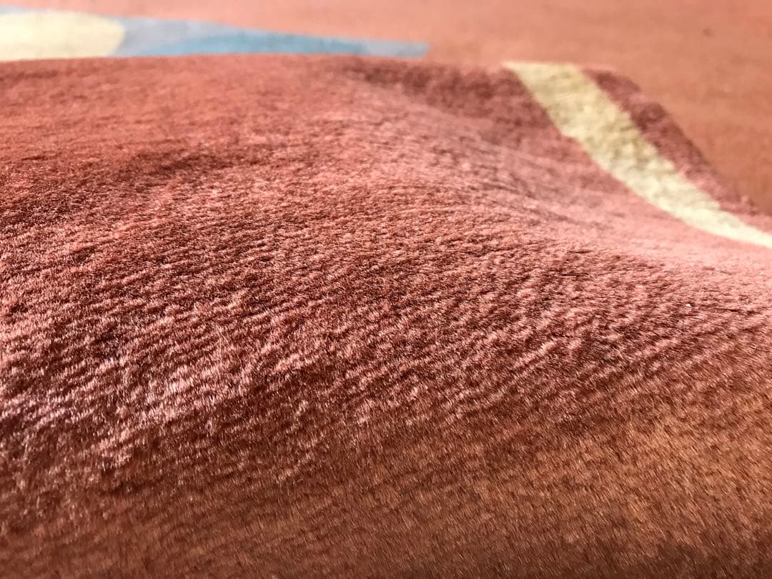 美品 144x201cm 手織り パキスタン 絨毯 ラグ ラグマット 幾何学模様