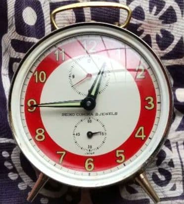 【SEIKO】（CORONA 2JEWELS）手巻き式置き時計