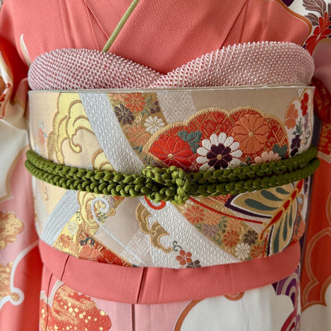 上質　振袖フルセット　手挿し友禅　古典柄　トールサイズ　168cmまで