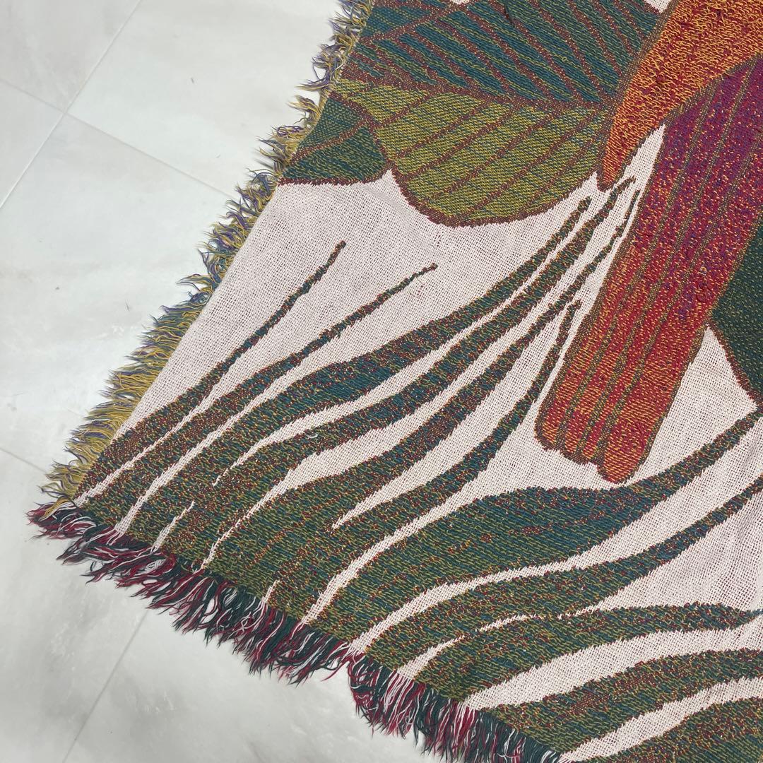 鳥　マルチカバー　ソファーカバー　ヴィンテージラグ　170x116