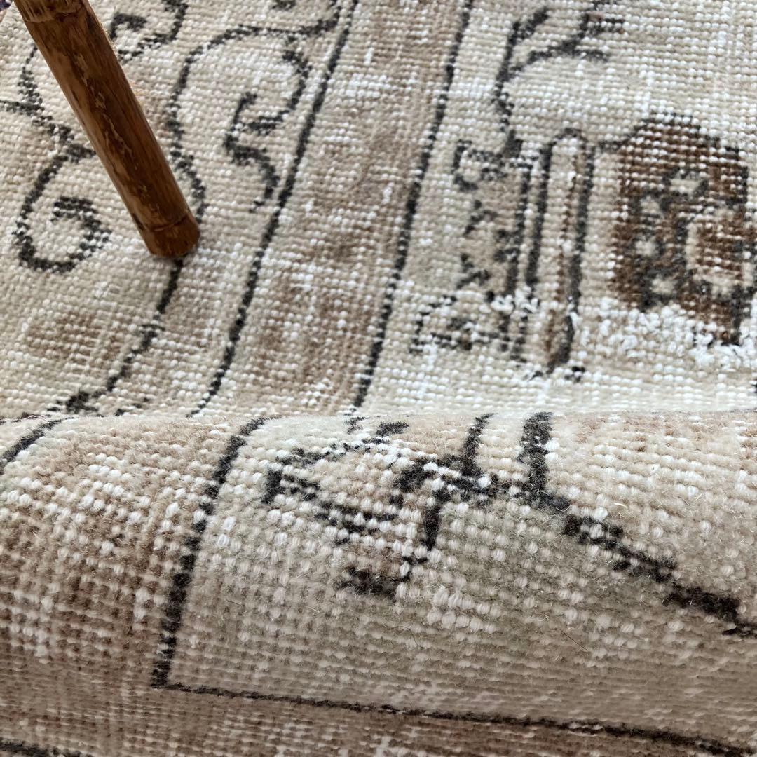 上品ベージュミルキー55×133✳︎花瓶　ロング　ランナー　トルコヴィンテージラグ