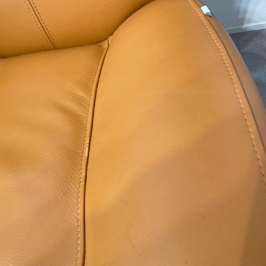 送料込　IDC OTSUKA ドミシール 総革張　アームチェア レザー　オレンジ