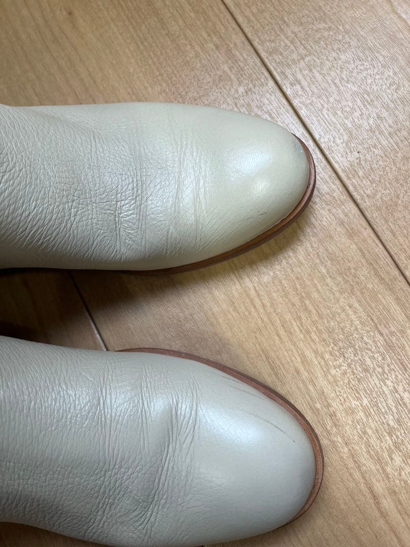 Dior ホワイトロングブーツ　本革