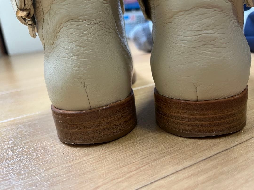 Dior ホワイトロングブーツ　本革