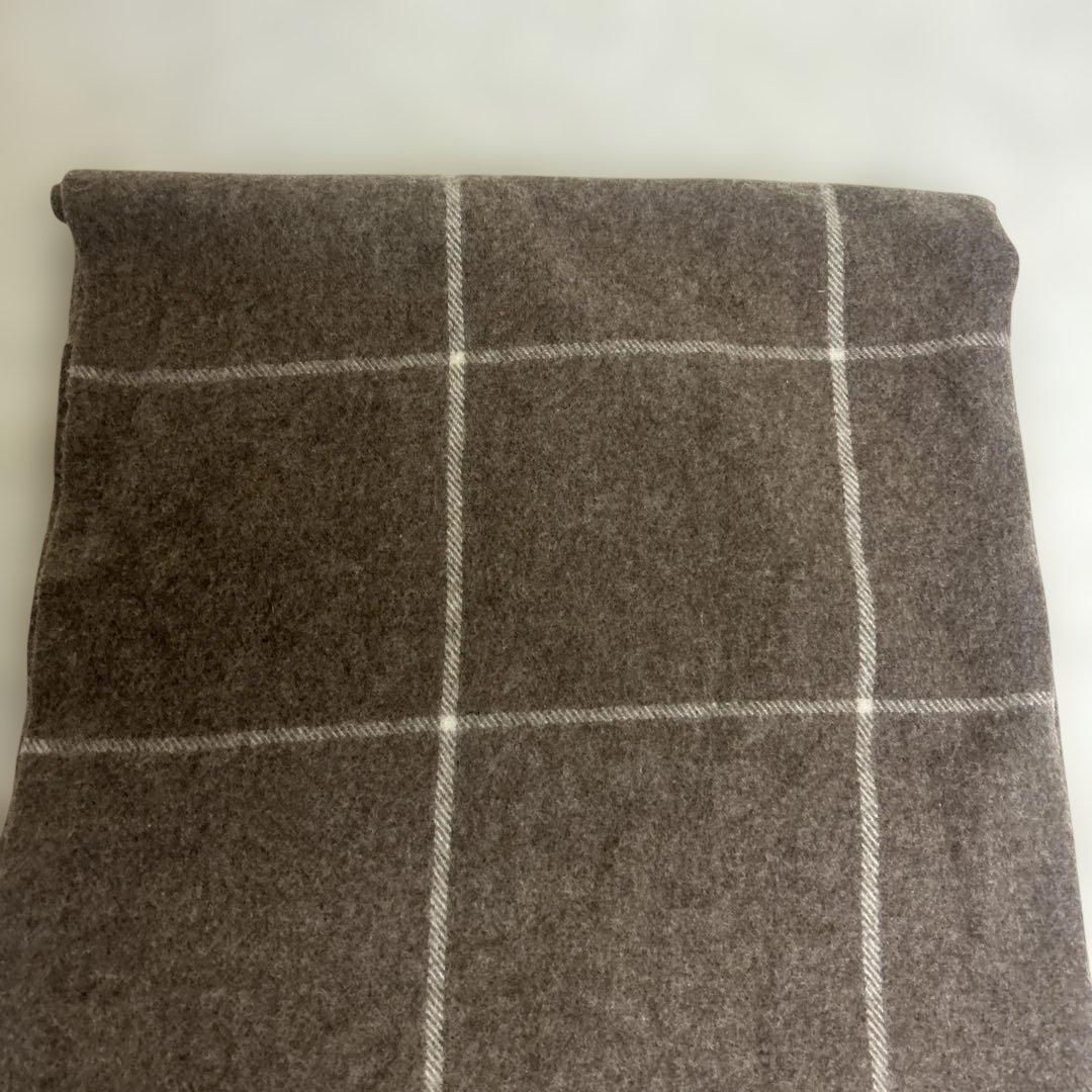 【美品】シルケボー　ブランケット　大判　ブラウン　チェック　130×185cm
