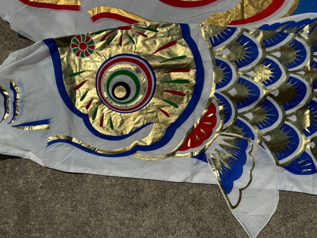 中古 鯉のぼり ⑤ 5m 黄金金太郎 こいのぼり 3色+吹流し こどもの日 節句