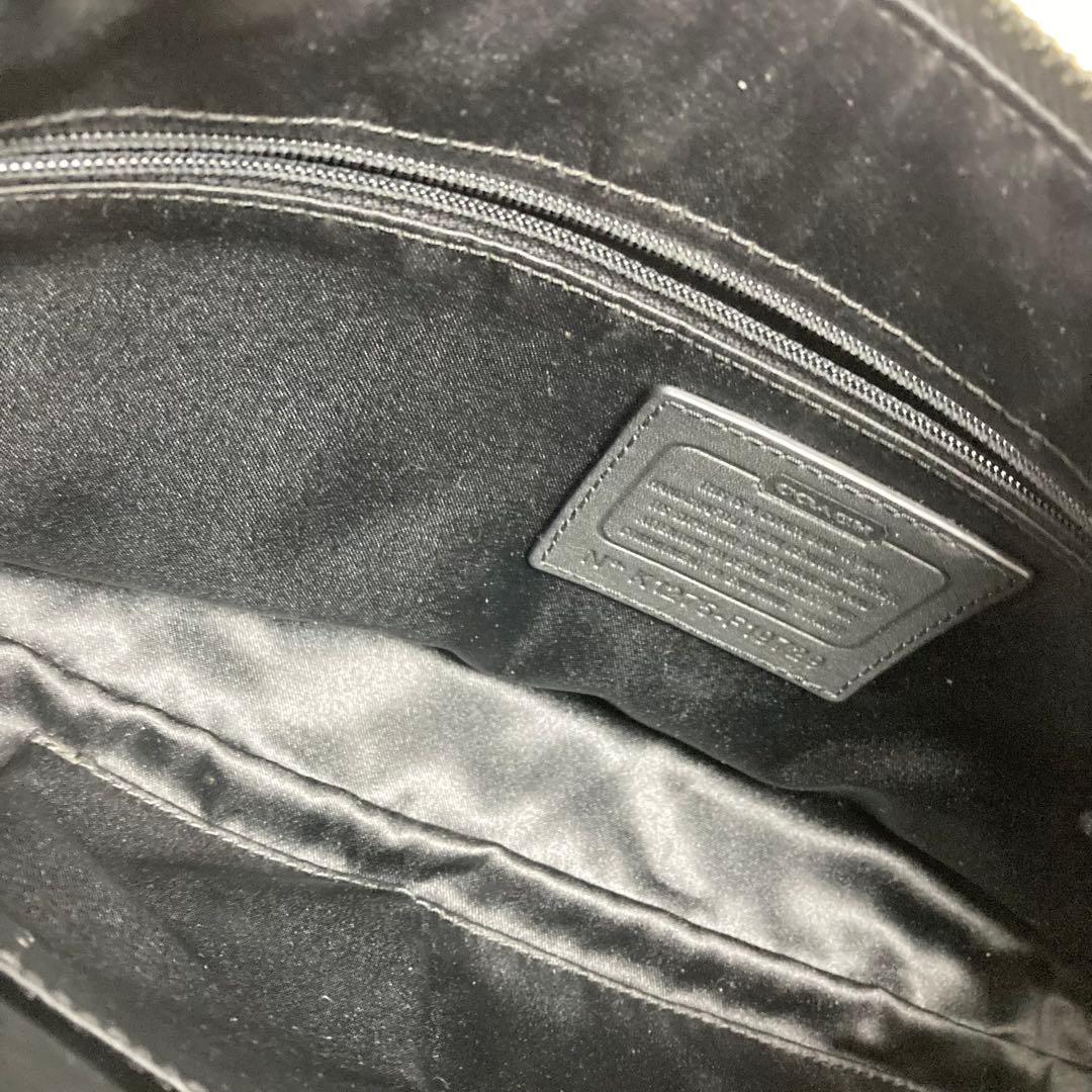 COACH ショルダーバッグ　ブラック　ボート型　 レザー　ハンドバッグ　斜め掛