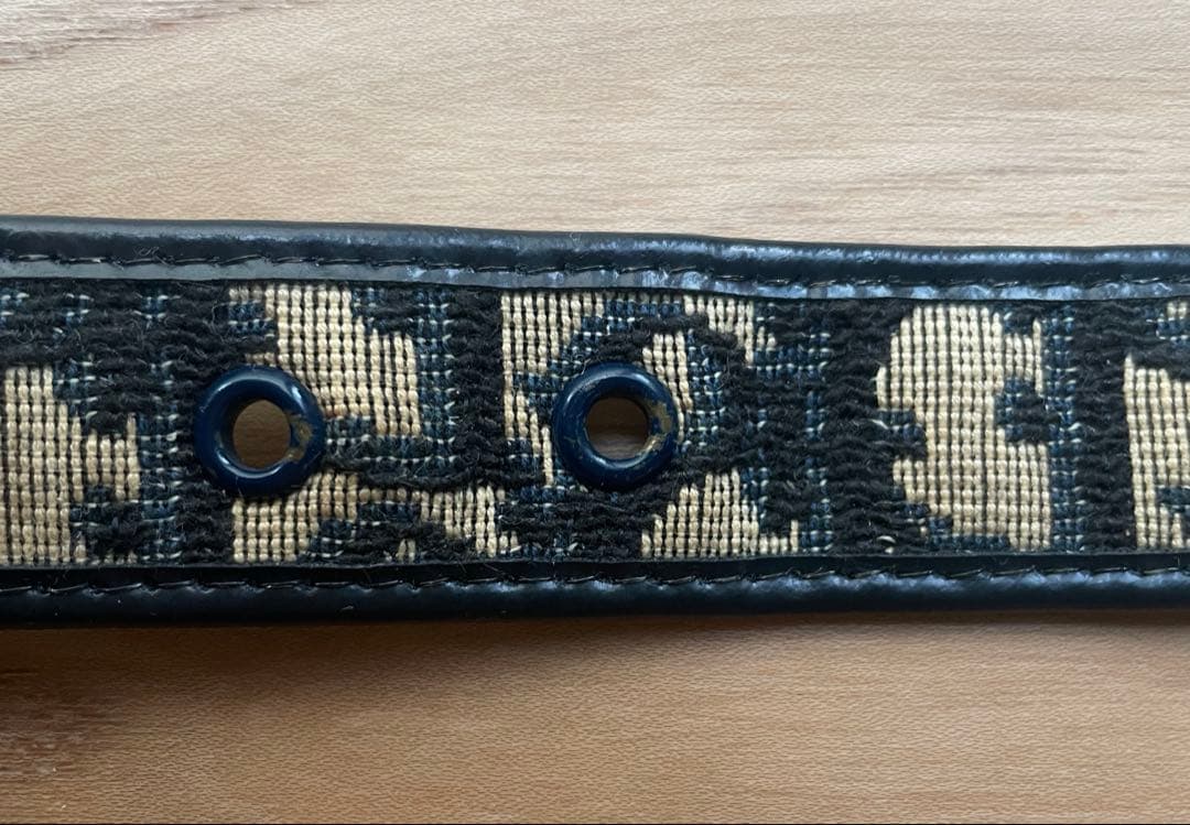 ディオール トロッター柄 ゴールドロゴバックル キャンバス×レザー ベルト