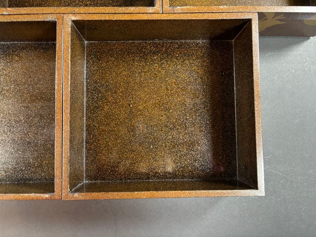 セール　輪島塗　極上　重箱　螺鈿　蝶　紫陽花　梨地　蒔絵　漆器