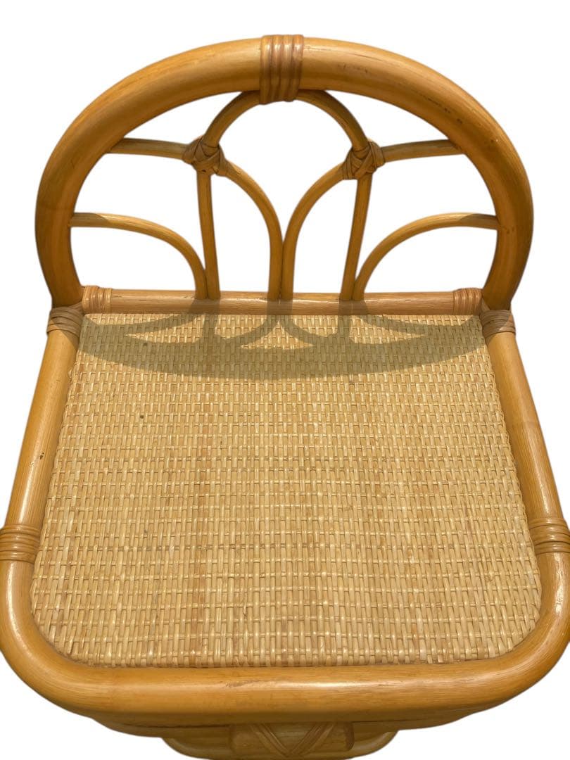 ラタン 籐 電話台 キャビネット 昭和レトロ