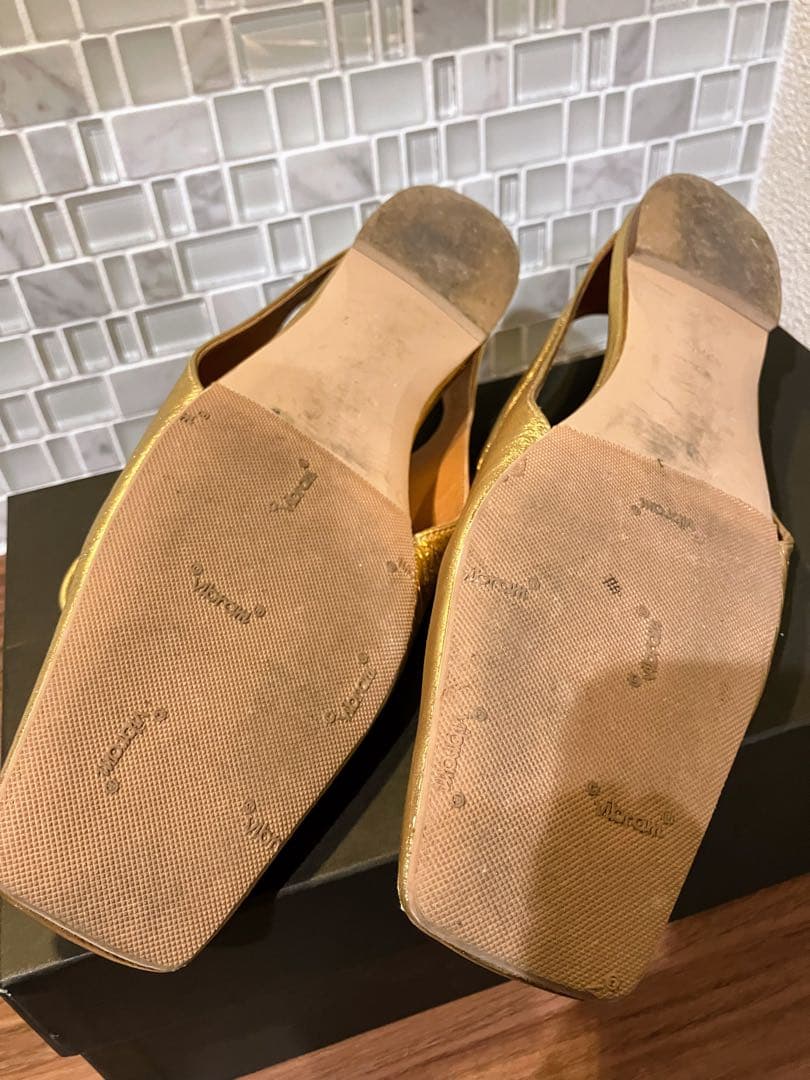 美品　PIPPICHIC AMBERCOCO ゴールド シューズ35 1/2