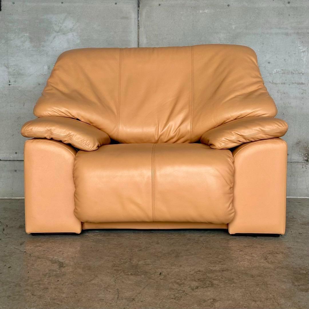 マルニ木工 maruni レザーソファ 1P✦ベージュ 本革 リラックスチェア