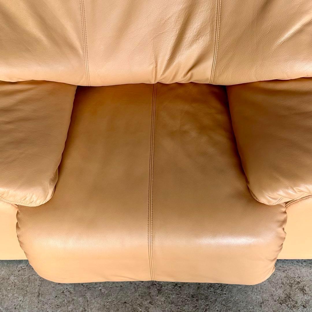 マルニ木工 maruni レザーソファ 1P✦ベージュ 本革 リラックスチェア