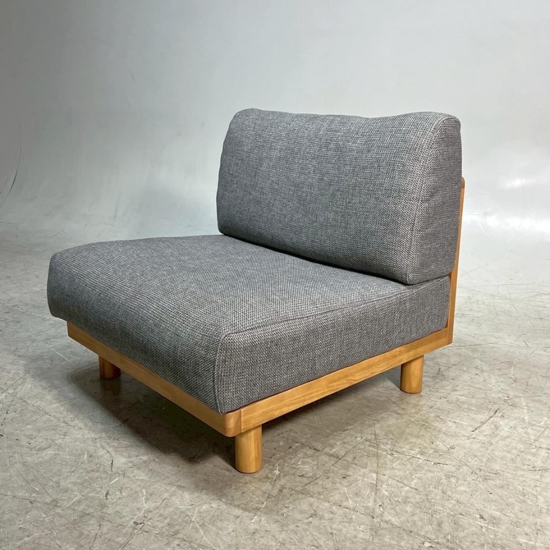 無印良品 MUJI ゆったり座れるアームレスソファ 1シーター グレー シンプル