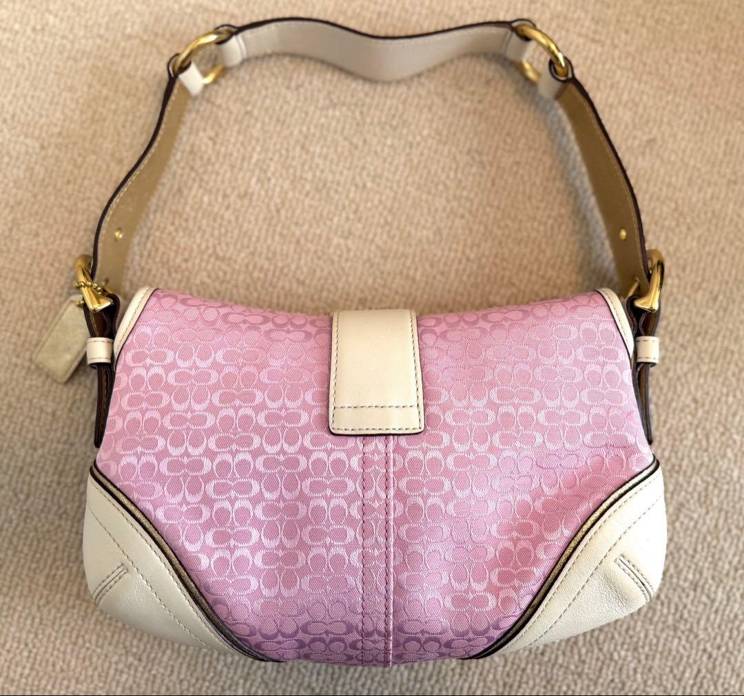 COACH ピンク ホワイト ショルダーバッグ