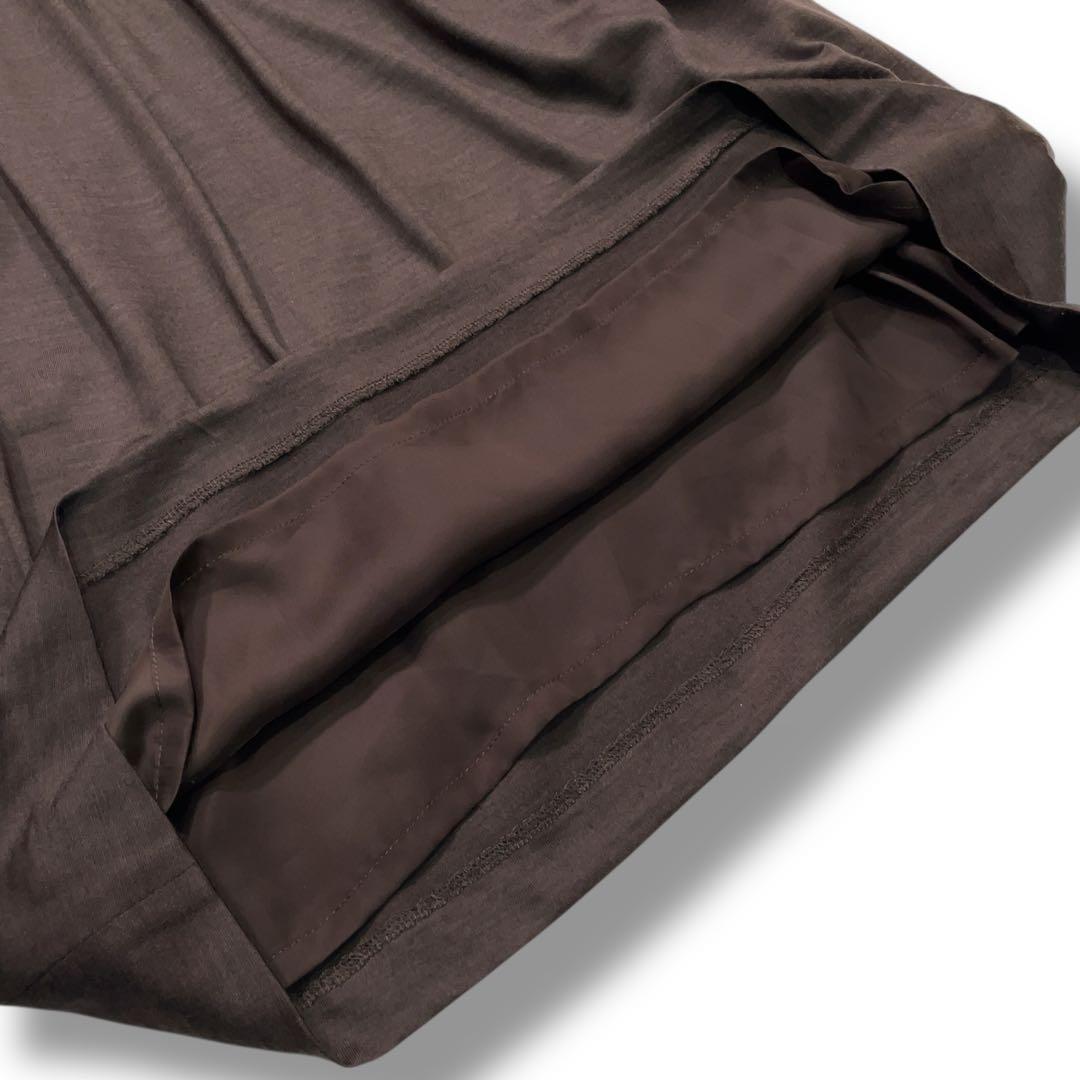 極美品 モラビト 上質ウール100% ビーズ装飾 ドレープワンピース 38