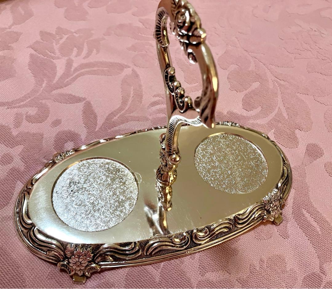 上品な輝き☆アンティーク シュガーポットスタンドセット / 薔薇 ローズ 日本製