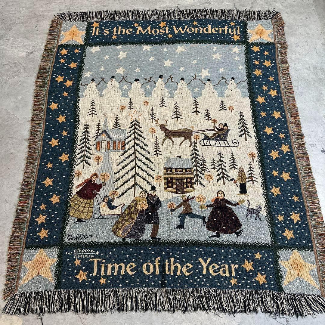 クリスマス　マルチ・ソファカバービンテージラグ　160x132