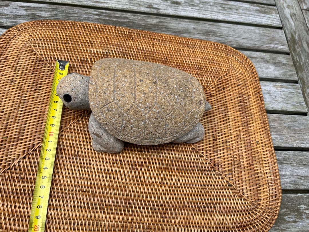 御影石　亀　オブジェ