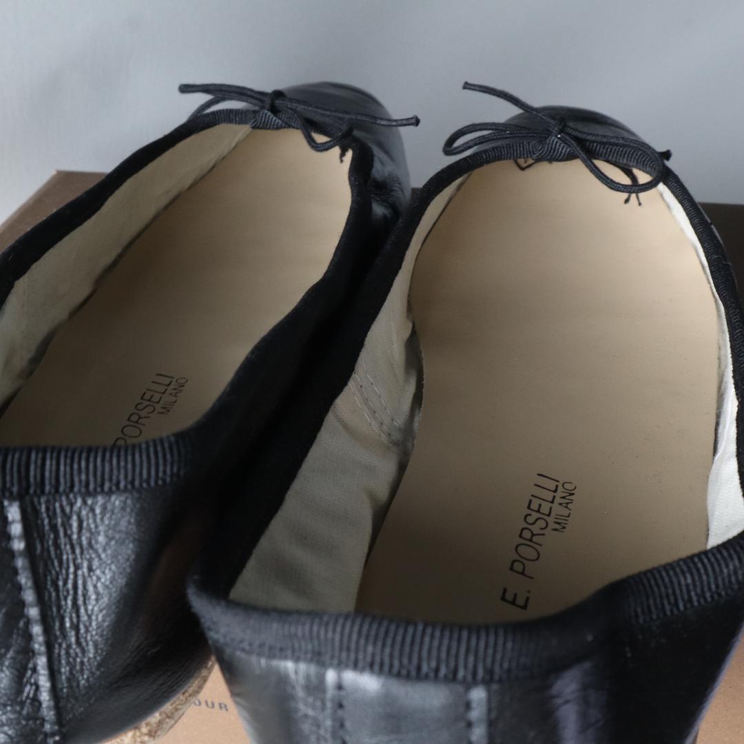 未使用品　ポルセリ　バレエシューズ 37 23〜23.5cm ブラック