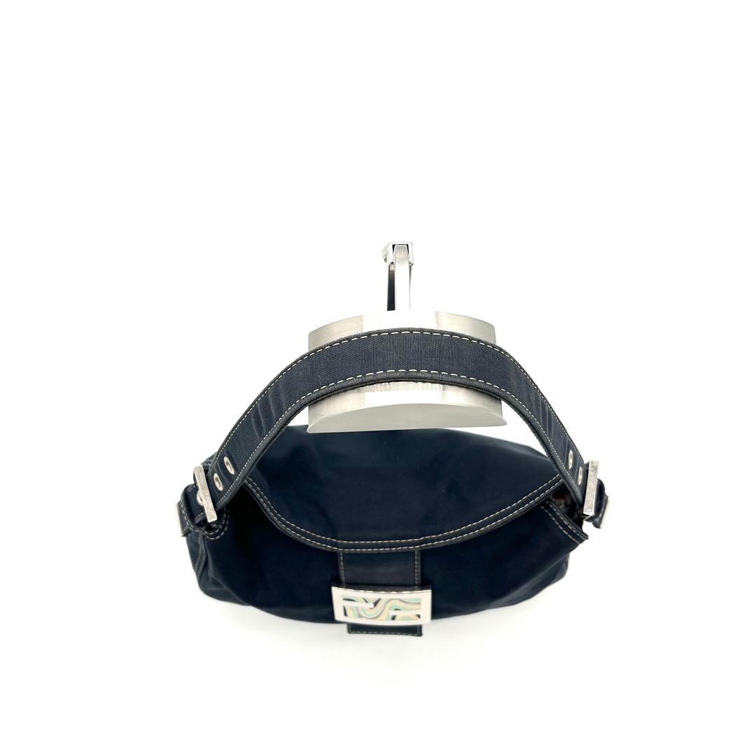 FENDI フェンディ マンマバケット マーブル デニム ショルダーバック 濃紺