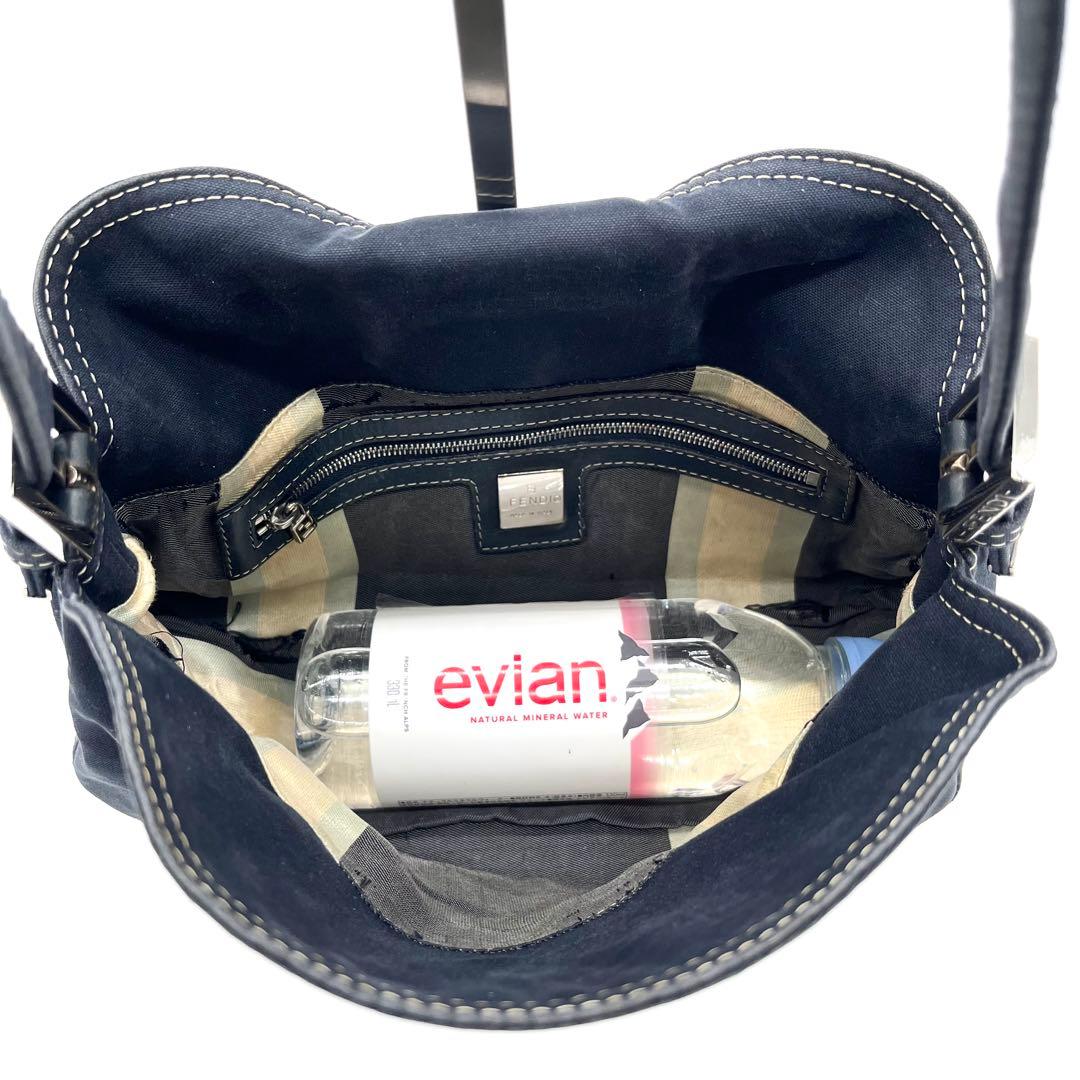 FENDI フェンディ マンマバケット マーブル デニム ショルダーバック 濃紺