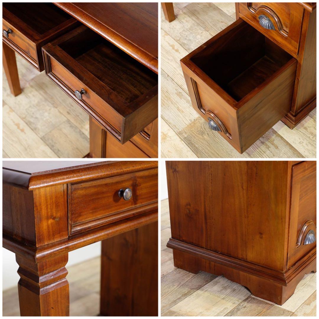 K 新品 アジアン 机 デスク アンティーク カントリー カフェ コロニアル