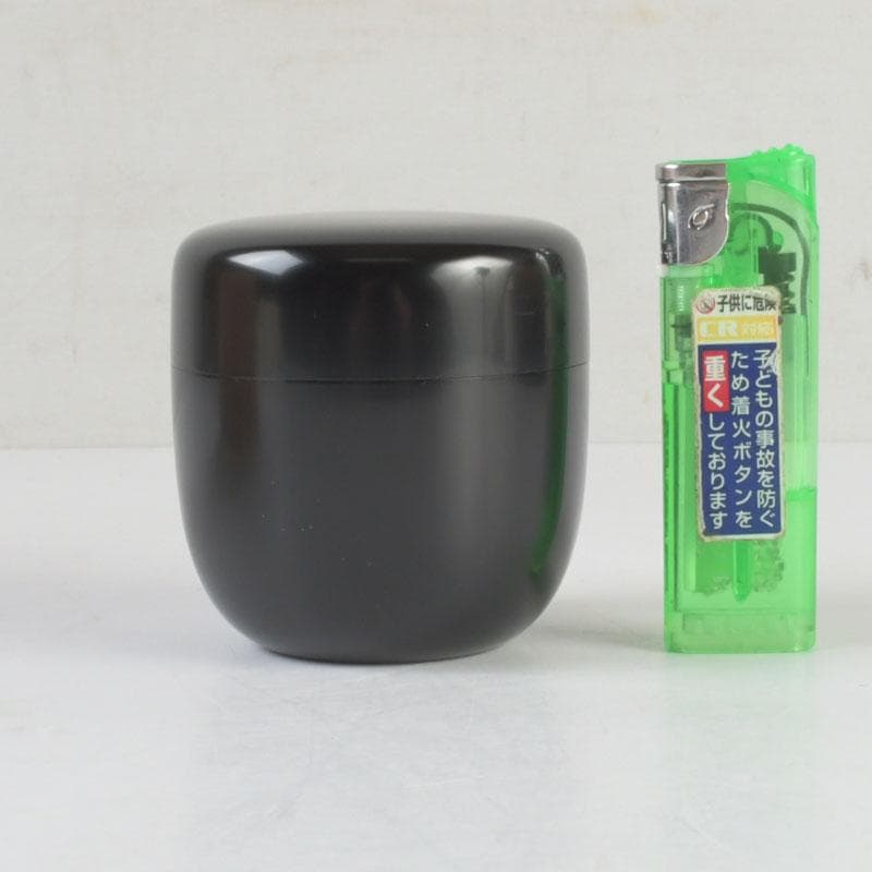 茶道具　山中塗　坂下雄峰作　黒中棗　共箱　V　9829