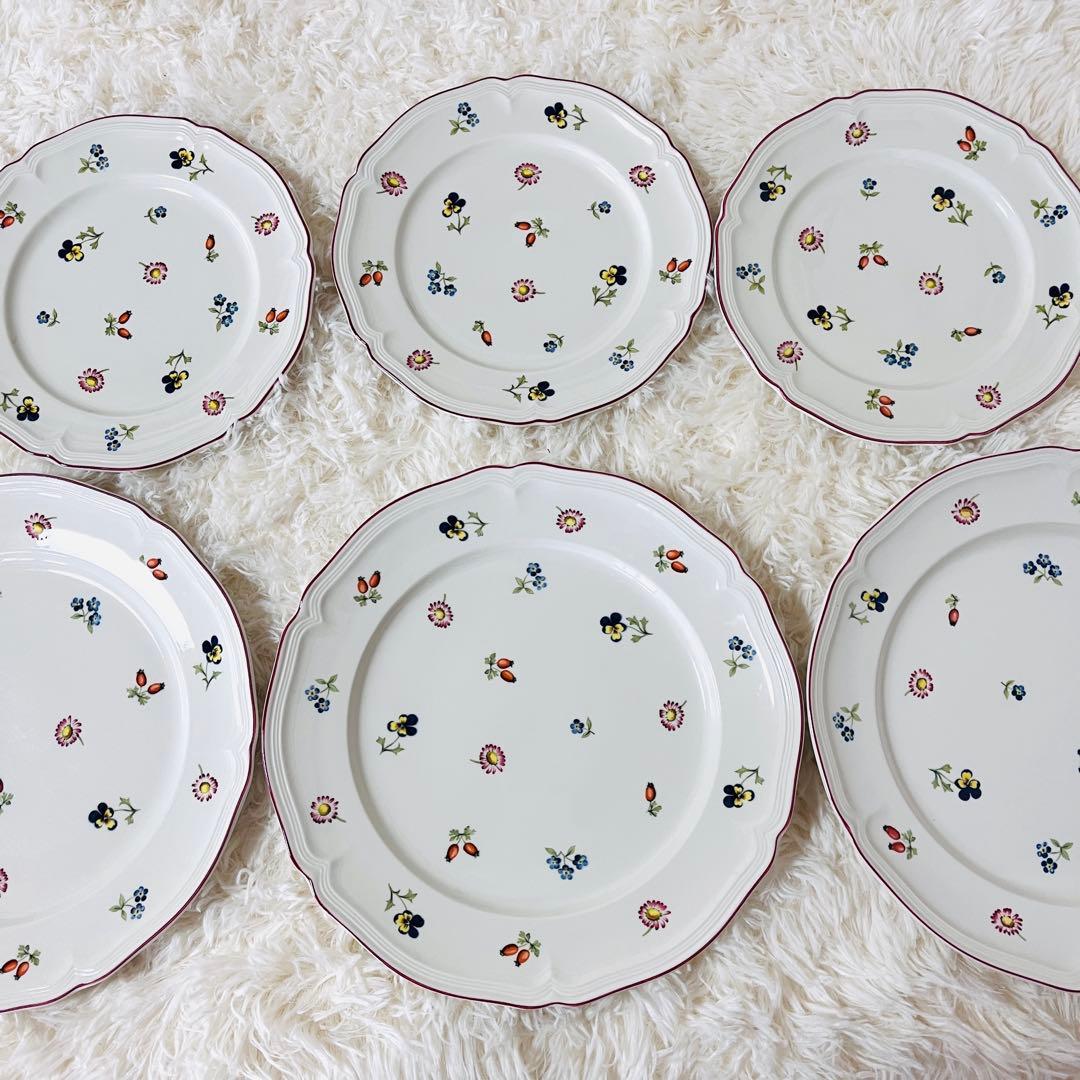 【美品】Villeroy & Boch プチフルール　皿　大・中6枚セット　廃盤