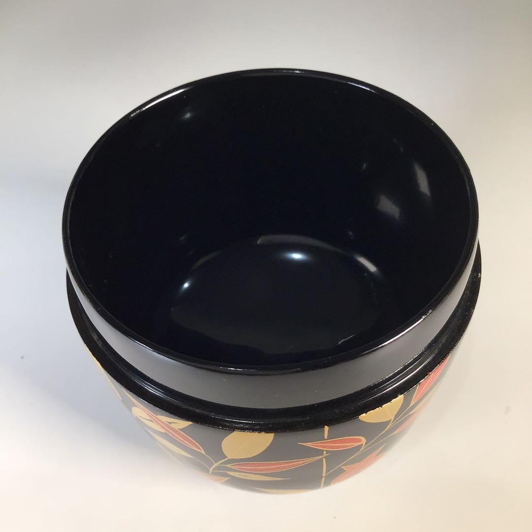 Ｍ３９４　棗　『蒔絵師　中出松峰作』『利休好』『笹蒔絵』『中棗』　共箱　茶道具