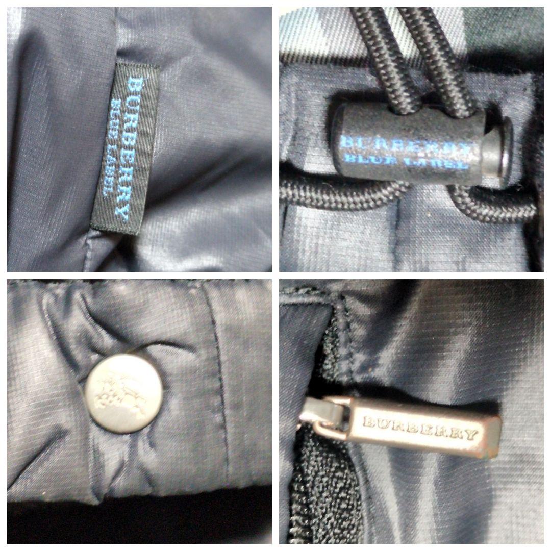 バーバリーブルーレーベル　ダウンジャケット　ホースロゴ　L　肉厚 ノバチェック