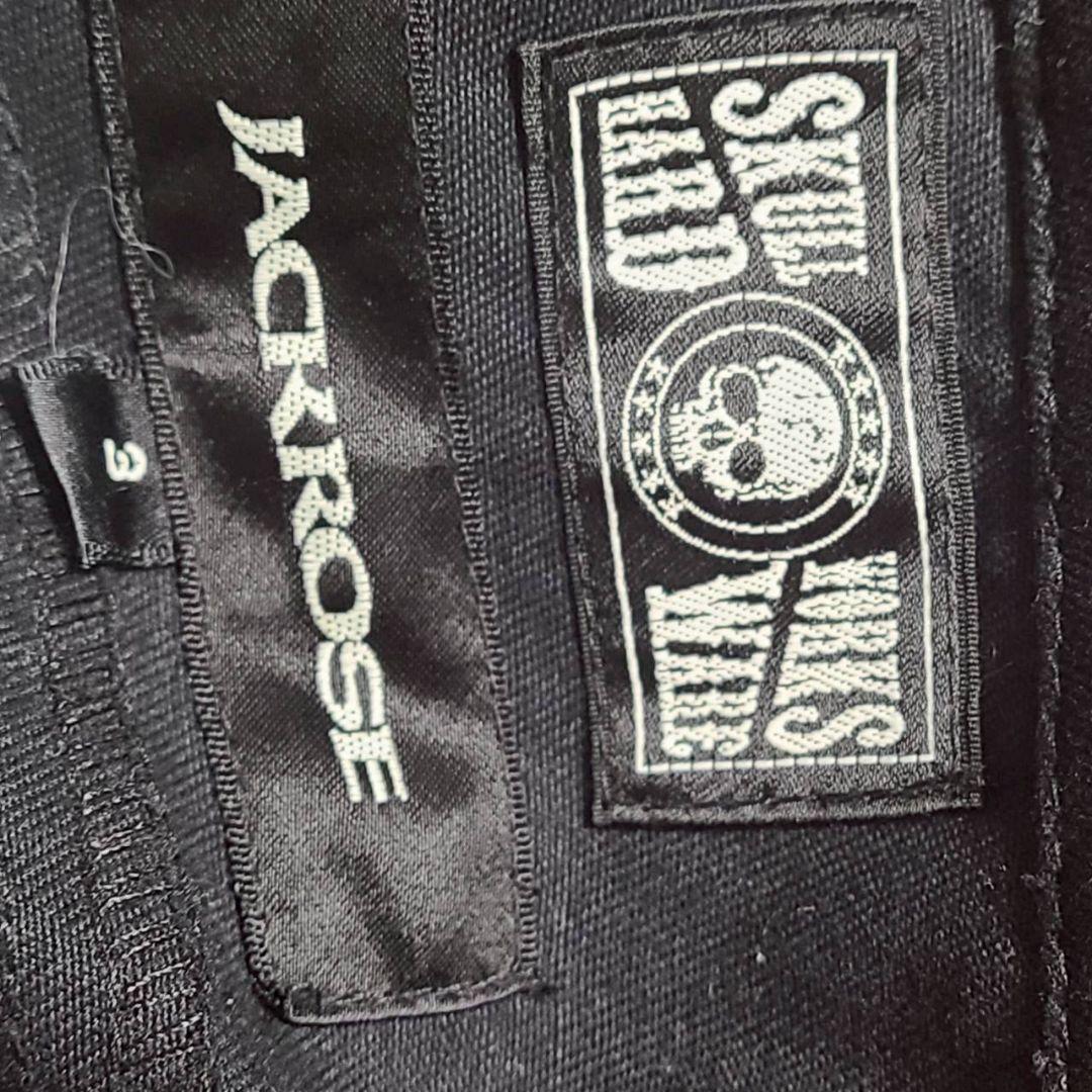 ★ スカルワークス×ジャックローズ つなぎ ジャンプスーツ 長袖 ロゴ 刺繍 3