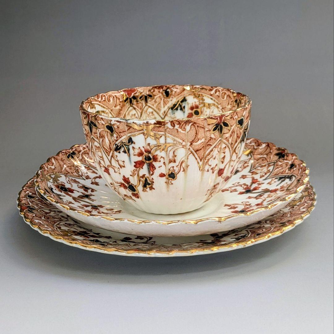 英国アンティーク　サミュエルラドフォード　1800年代トリオ　カップ＆ソーサー