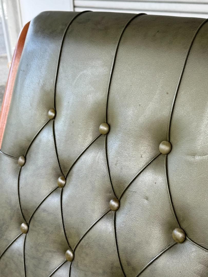 イタリア 本革ロッキングチェア クラシック アンティーク チェスターフィールド