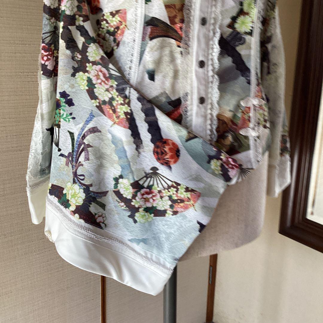 極美品！OZZ ONESTE 和チャイナ白セットアップ［商品番号9］