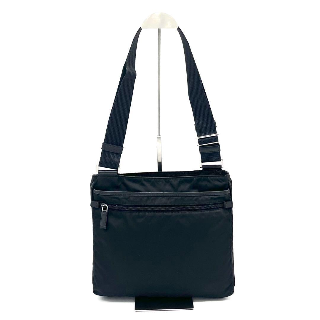 PRADAプラダ サコッシュ ショルダーバッグ テスート サフィアーノ ブラック