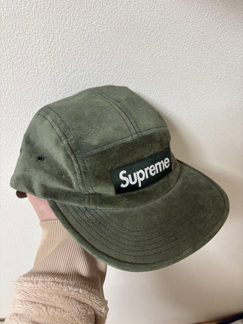 Supreme オリーブ スエードキャップ