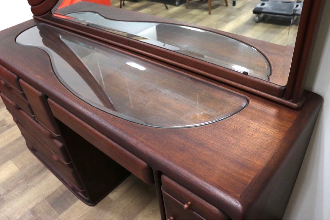 GMGK280○工房家具 和製ヴィンテージ ドレッサー 鏡台 化粧台 メイク台