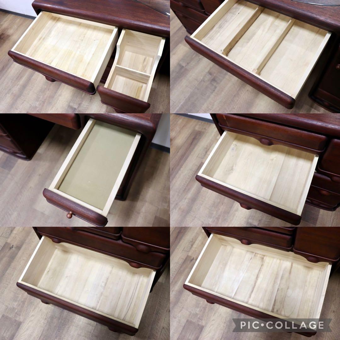 GMGK280○工房家具 和製ヴィンテージ ドレッサー 鏡台 化粧台 メイク台