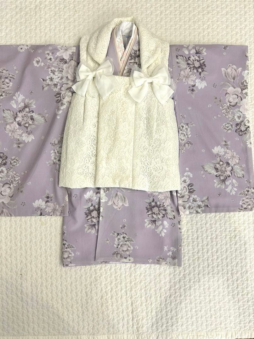 キャサリンコテージ　七五三　着物　被布　ブーツ　ベレー帽　セット　３歳　女　紫